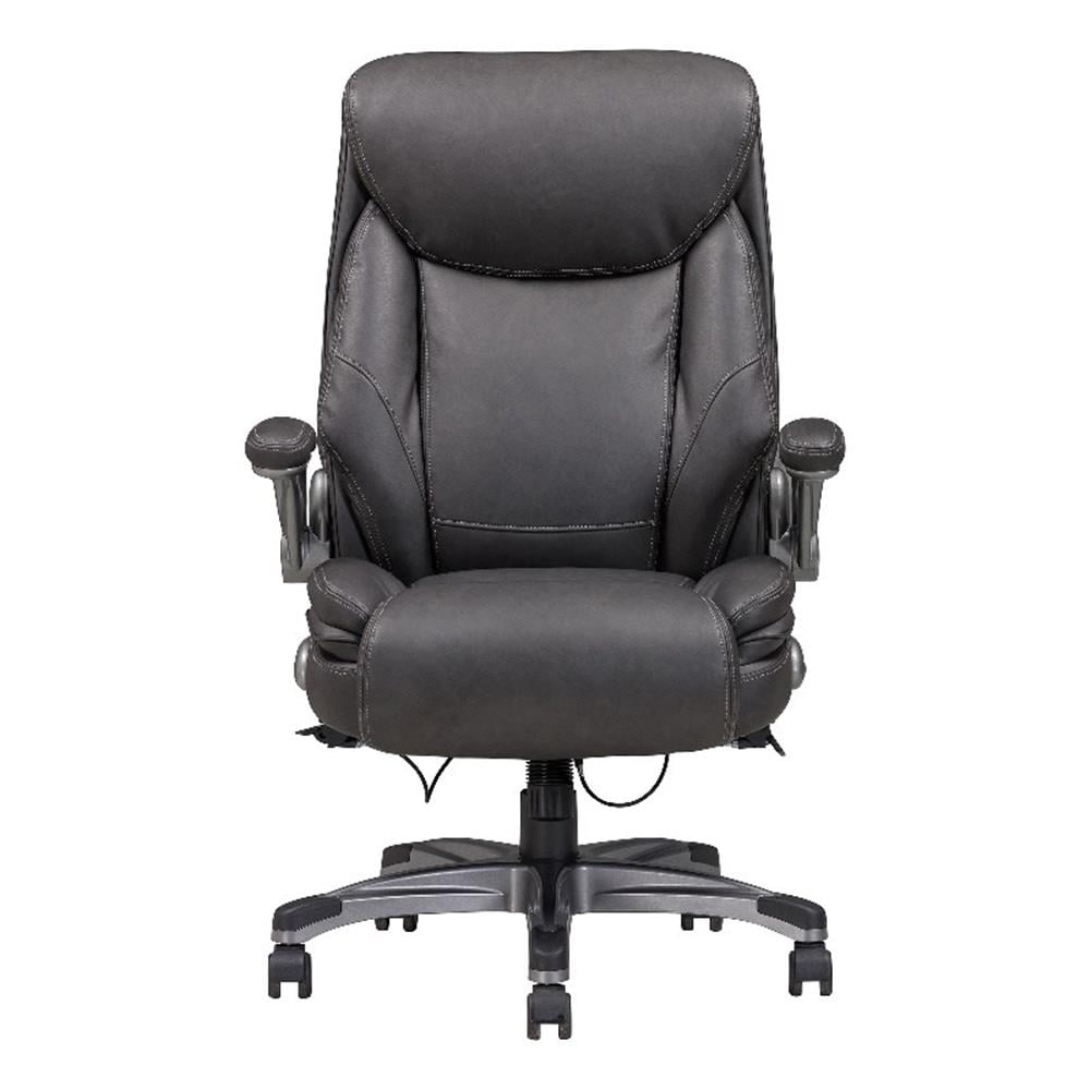 Gray High Back Executive Swivel Office Chair with Adjustable Arms