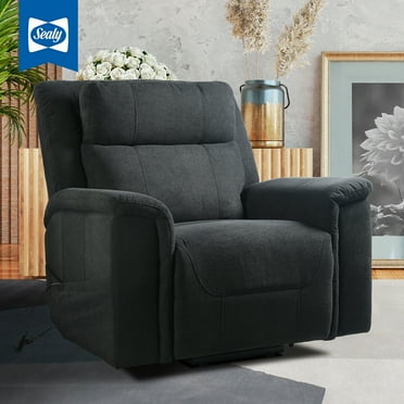 Sealy Posutrepedic Sheldon Lift Assist Recliner with Adjustable Power Headrest in Black