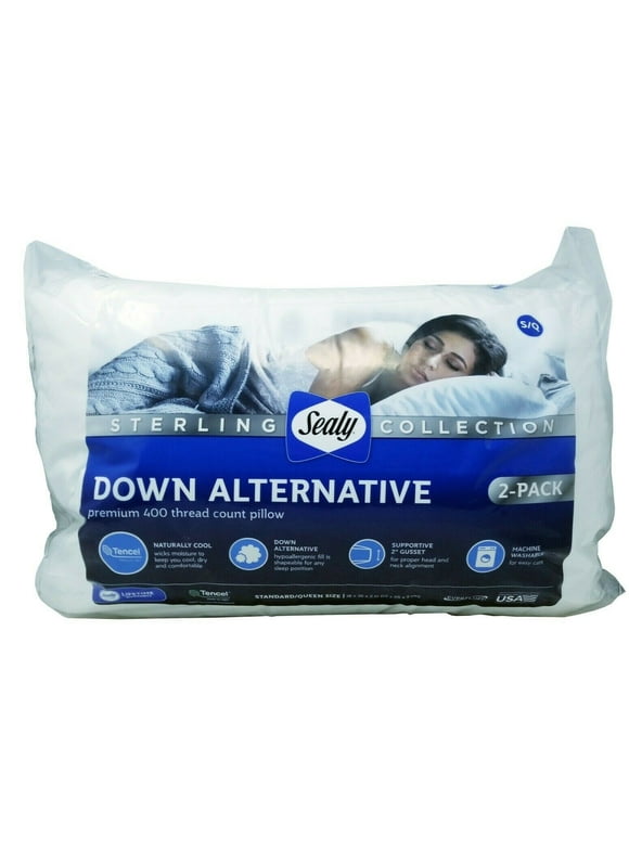 sealy Sterling Collection Down Alternative Pillows 400 Thread Queen - 2 Pack main image 1