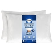 Sealy Huggable Support Bed Pillow, Standard- Soft Velvety Cover, Squishable Comfort (2 Count)