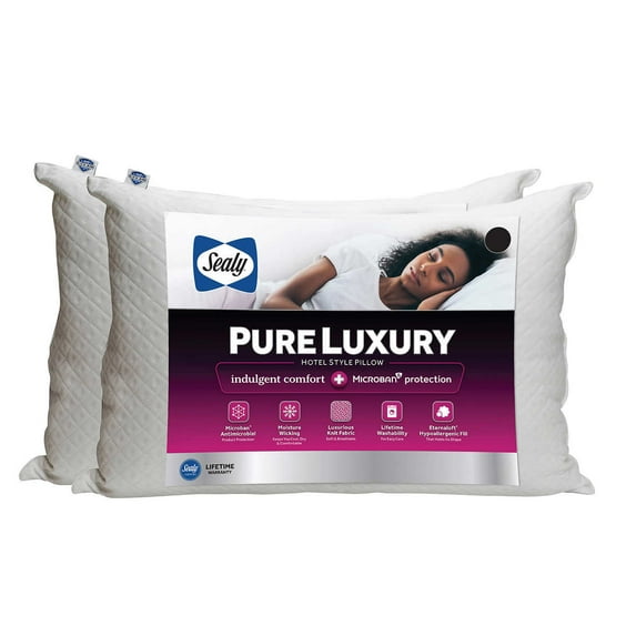 Sealy Sterling Pure Luxury Standard/Queen Bed Pillow - Hypoallergenic, Antimicrobial