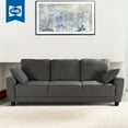 thumbnail image 1 of Sealy TruFit Klein Queen Dropback Sofa Bed Convertible with Additional Storage in Gray with Solid Wood Legs in Espresso, 1 of 15