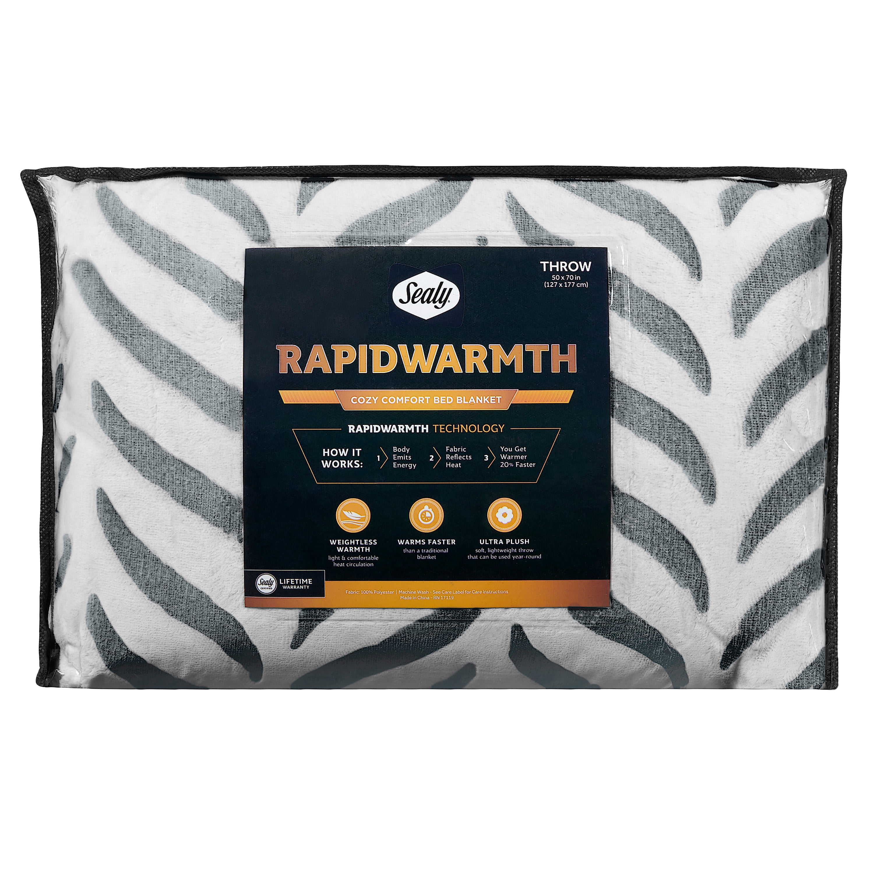 Sealy Rapid Warmth Oversized Throw - Walmart.com