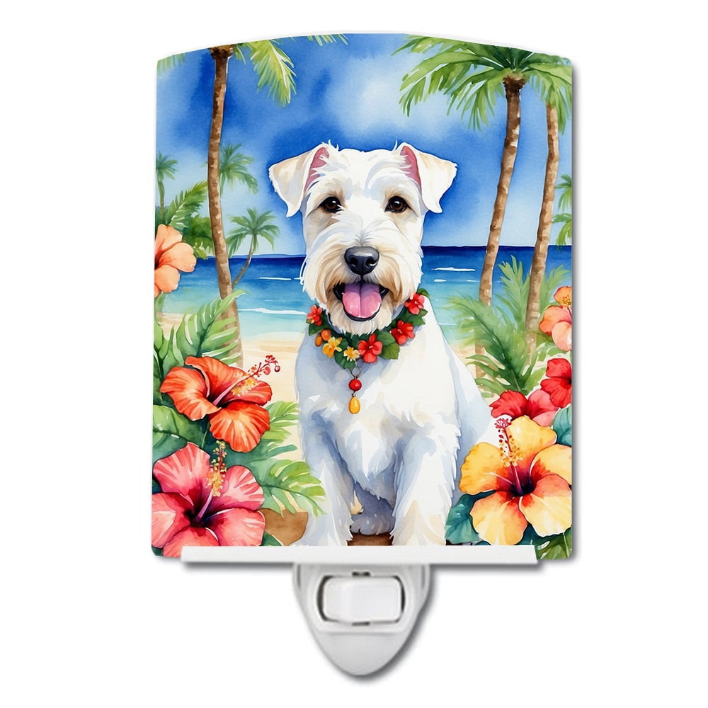 Sealyham Terrier Luau Ceramic Night Light 4 in x 6 in