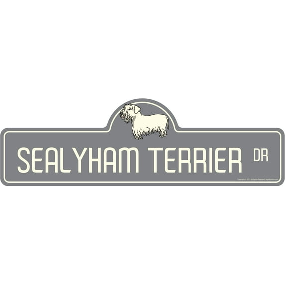 Sealyham Terrier Street Sign | Indoor/Outdoor | Dog Lover Funny Home Décor for Garages, Living Rooms, Bedroom, Offices | SignMission personalized gift | 24" Wide