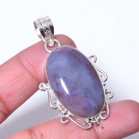 Seam Agate - Morocco Designer Handmade 925 Sterling Silver Pendant 1.95" P328
