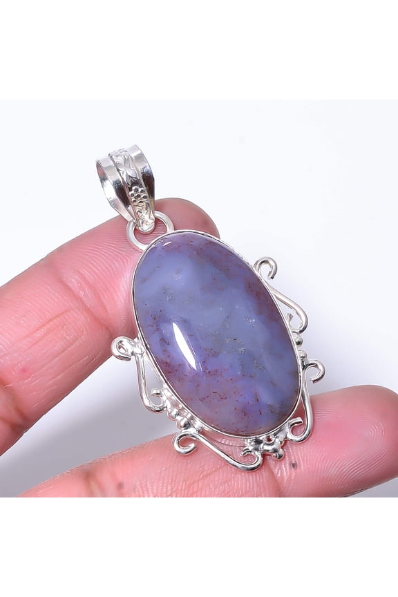 Seam Agate - Morocco Designer Handmade 925 Sterling Silver Pendant 1.95" P328