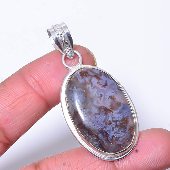 Seam Agate - Morocco Designer Handmade 925 Sterling Silver Pendant 2.03" P17