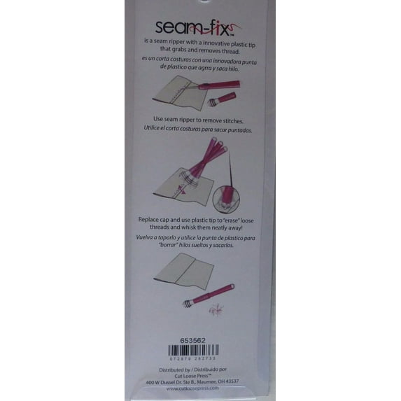 Seam Fix Seam Ripper & Thread Remover ~ Cut Loose Press ~ 1 per pkg ~ Pink