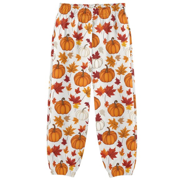 Seam Pumpkins Leaves Boys Pants Kids Casual Sweatpants Joggers Toddler Sports Pants 3-10 Years