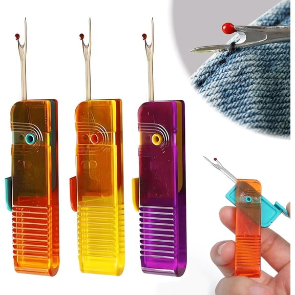 Seam Ripper, Folding Seam Rippers for Sewing, Small Threadripper, Portable Thread , Mini Clothes Tag Remover, Remover Tool for Needlework, DIY, Crafting 3 Pack