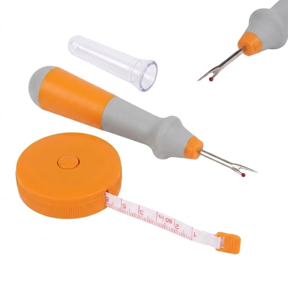 Seam Ripper and Measuring Tape Set, Essential Sewing Kit for Fabric Cutting, Removal, Crafting, Quilting, Precision Measuring, 5 Ft able Tape, Ergonomic Design for Sewing Supplies