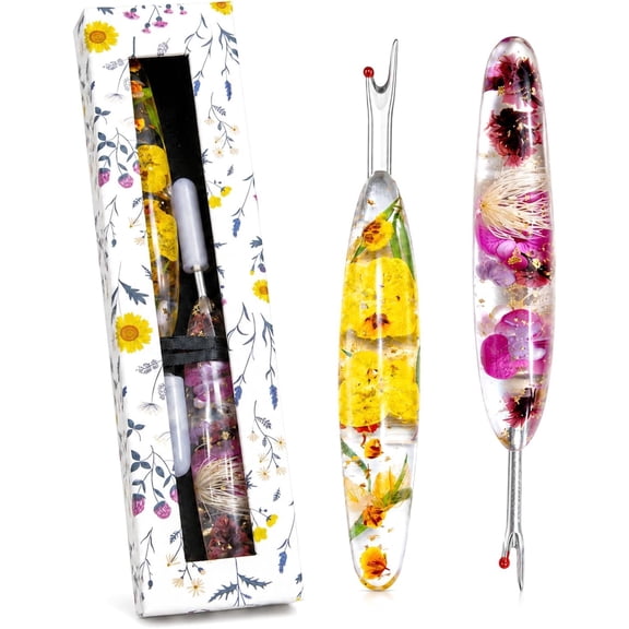 Seam Ripper for Sewing, 2 count Small & Large Remover Tools with Floral Handles, Cute Sewing Seam Rippers for Quilting, Alterations, Thread Picking, Removal & Craft Supplies