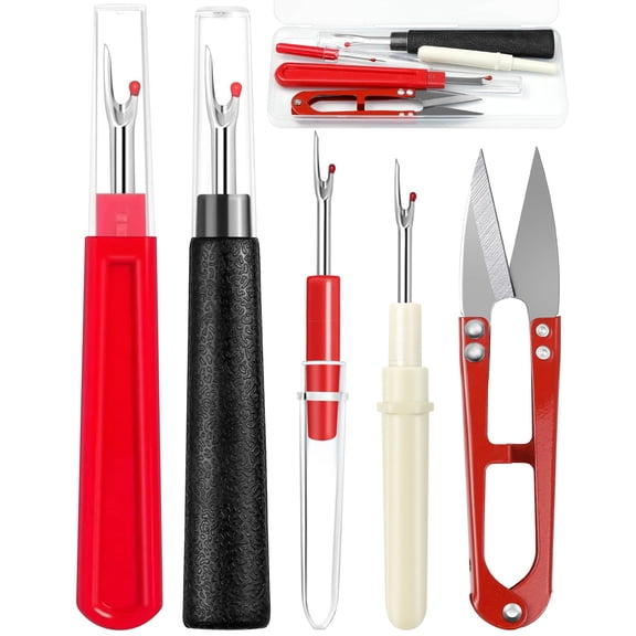 Seam Rippers for Sewing – 2 Big and 2 Small Stitch Remover Tools, Thread Ripper, Embroidery Removal Tool with Thread Snips
