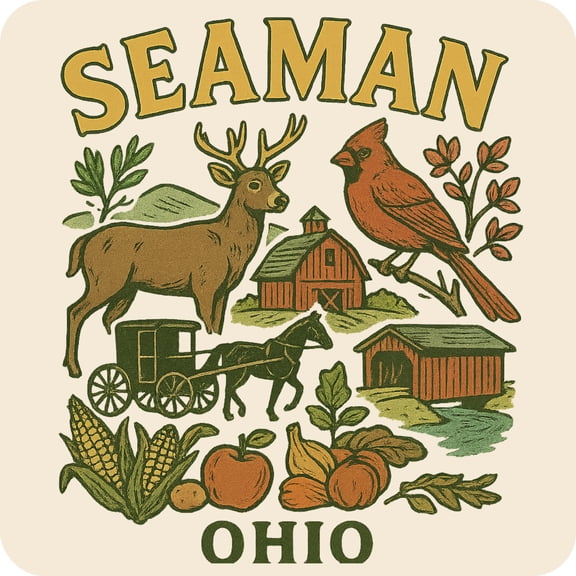Seaman Ohio Keepsakes Souvenir Vinyl Sticker – Destination Travel Keepsake Collectible (4-Inches Wide)