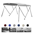 thumbnail image 1 of Seamander 3 Bow Bimini Top Boat Cover with Rear Support Pole and Storage Boot, 46" Height,Gray, 1 of 5