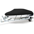 thumbnail image 1 of Seamander 420 Denier Heavy duty Waterproof Boat Cover, Fits boats 16'-18.5'L x 94"W, V-Hull Fishing Ski Boat Pro Bass Inboard Outboard Trailerable Boat Covers , Black, 1 of 5