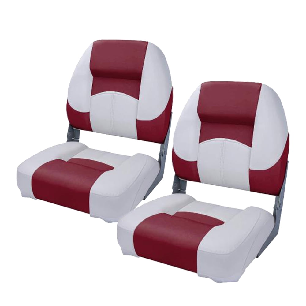 Seamander Deluxe Folding Boat Seat, White/Charcoal, 2 seats, Fishing Seat  113 