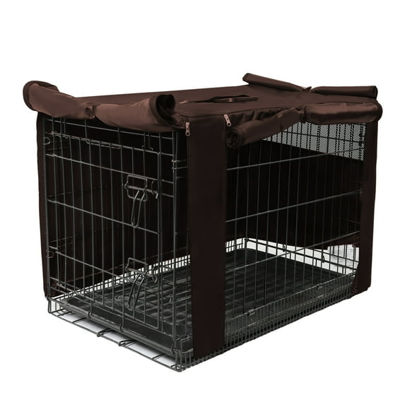 Seamander Dog Crate Cover,30“,Brown, Durable Waterpoof and Windproof Dog Crate and Pet Kennel Cover, Fits 1-door, 2-doors, 3-doors steel wire Dog Crate and Pet Kennel