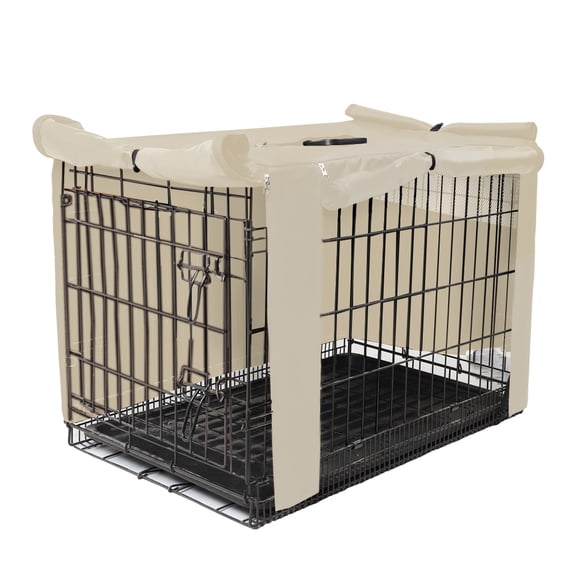 Seamander Dog Crate Cover,30“,Tan, Durable Waterpoof and Windproof Dog Crate and Pet Kennel Cover, Fits 1-door, 2-doors, 3-doors steel wire Dog Crate and Pet Kennel