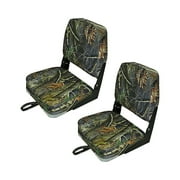 Seamander Fishing Boat Seats, Green Camo/Grey/Blue, Folding, 2 Count