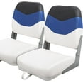 thumbnail image 1 of Seamander Fishing Boat Seats, White/Blue/Dark Grey, Folding Seats, 2 Count, 1 of 6
