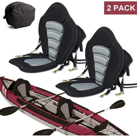 Seamander Kayak Seat with Detachable Backrest and Adjustable Straps, Black/Grey, Comfort Cushioning