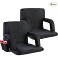 thumbnail image 1 of Seamander Large Foldable Black Stadium Seat with 2 Seats, 1 of 8