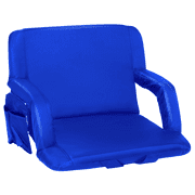 Seamander Lightweight Foldable Stadium Chair with Padded Back Support, Pacific Blue