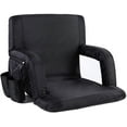 thumbnail image 1 of Seamander Large Size Foldable Stadium Seat Chair for Bleacher Padded Back Support with 6 Reclining Positions, Black, 1 of 7