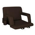 thumbnail image 1 of Seamander Large Size Foldable Stadium Seat Chair for Bleacher Padded Back Support with 6 Reclining Positions, Brown, 1 of 4