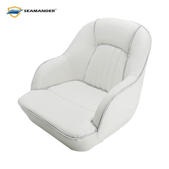 Seamander Premier Pontoon Captain Bucket Seat, White
