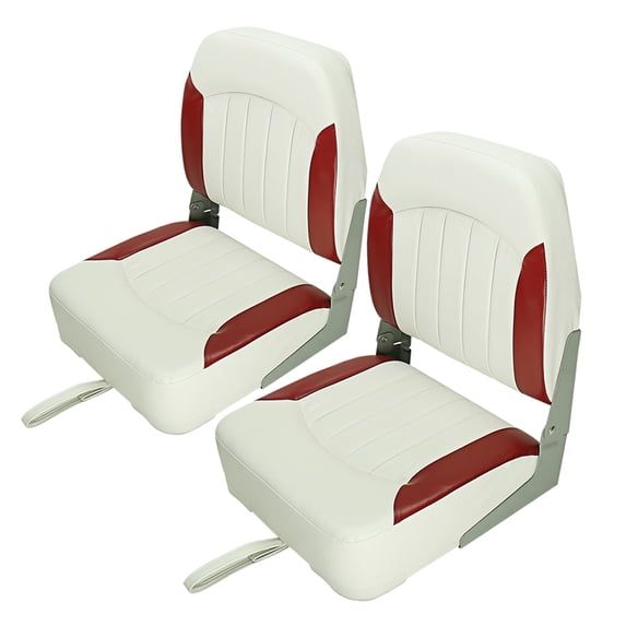 Seamander Premium Fishing Seat, boat seat,white/red,2 seats