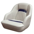 thumbnail image 1 of Seamander S1040 Marine-Grade Vinyl Pontoon Furniture Bucket Captain Seat, Ivory/Blue, 1 of 5
