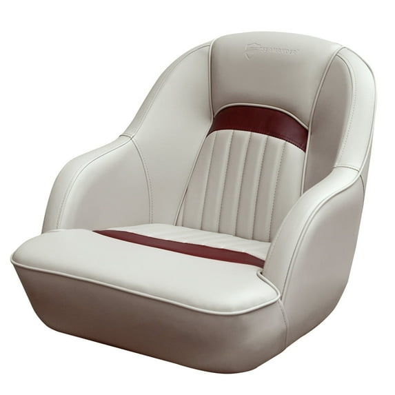 Seamander S1040 series Premier Pontoon Furniture Bucket Seat, Captain Seat, Colors, Ivory/Burgundy