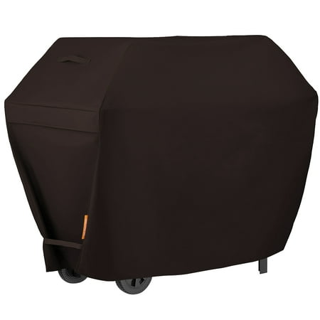 Seamander Waterproof BBQ Cover,30"W*26"D*43"H,Brown, Heavy-Duty Gas Grill Cover For Weber, Brinkmann, Char Broil etc. Extra velcro straps for snug fit and prevent it from blowing off