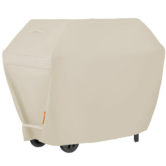 Seamander Waterproof BBQ Cover,60"W*23"D*42"H,Tan, Heavy-Duty Gas Grill Cover For Weber, Brinkmann, Char Broil etc. Extra velcro straps for snug fit and prevent it from blowing off