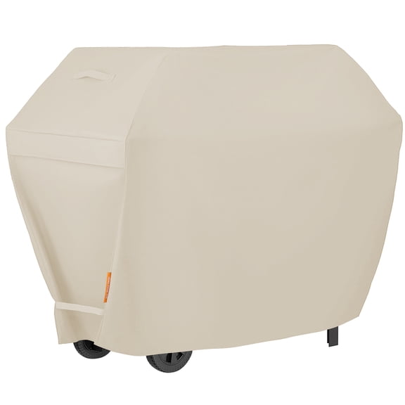 Seamander Waterproof BBQ Cover,65"W*24"D*44"H,Tan, Heavy-Duty Gas Grill Cover For Weber, Brinkmann, Char Broil etc. Extra velcro straps for snug fit and prevent it from blowing off