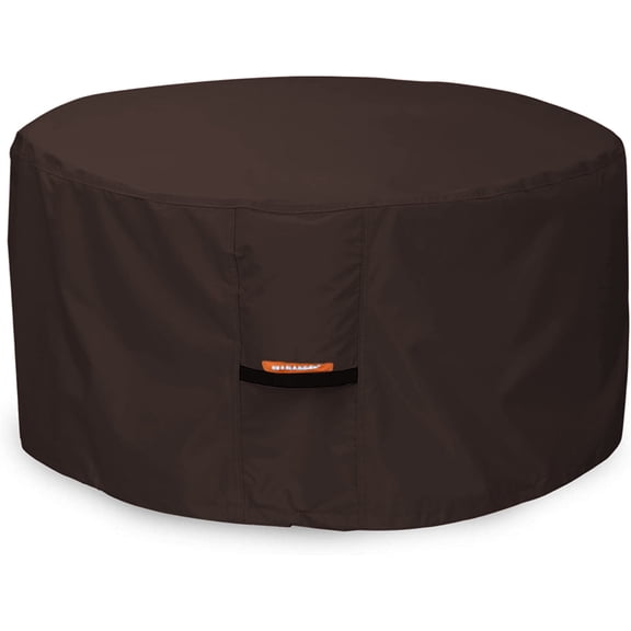 Seamander Waterproof Fire Pit Cover,Round,32“D*16"H,Brown