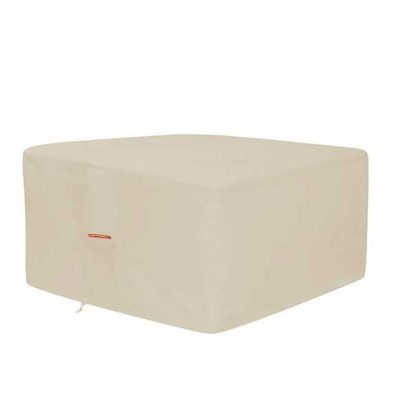 Seamander Waterproof, Fire Pit Cover,Square,32"L*32"W*16"H,Tan, Extra Seam sealing tape for waterpoof