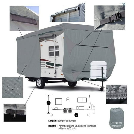 Seamander Waterproof RV Cover, 4-Ply Top Panel, Fits 14' to 35', Extra Straps for Secure Protection
