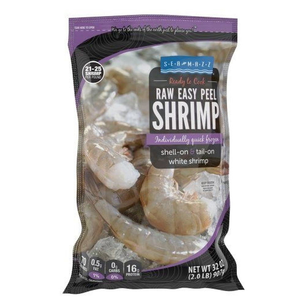 Seamazz Easy Peel White Shrimp, 21/25 Count -- 10 per case.