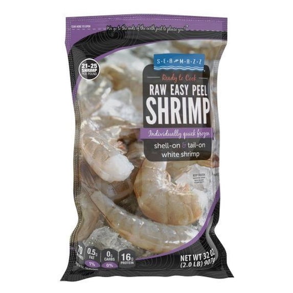 Seamazz Easy Peel White Shrimp, 21/25 Count -- 10 per case.