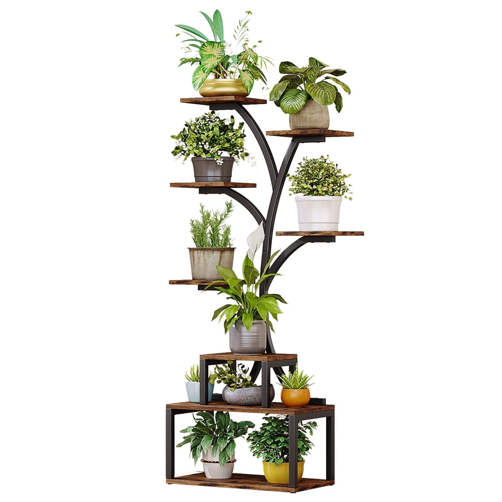 Tree Shaped Rack Or Rope Seamika Plant Stand Indoor outdoor Tall Shelf for Multiple Flower ...