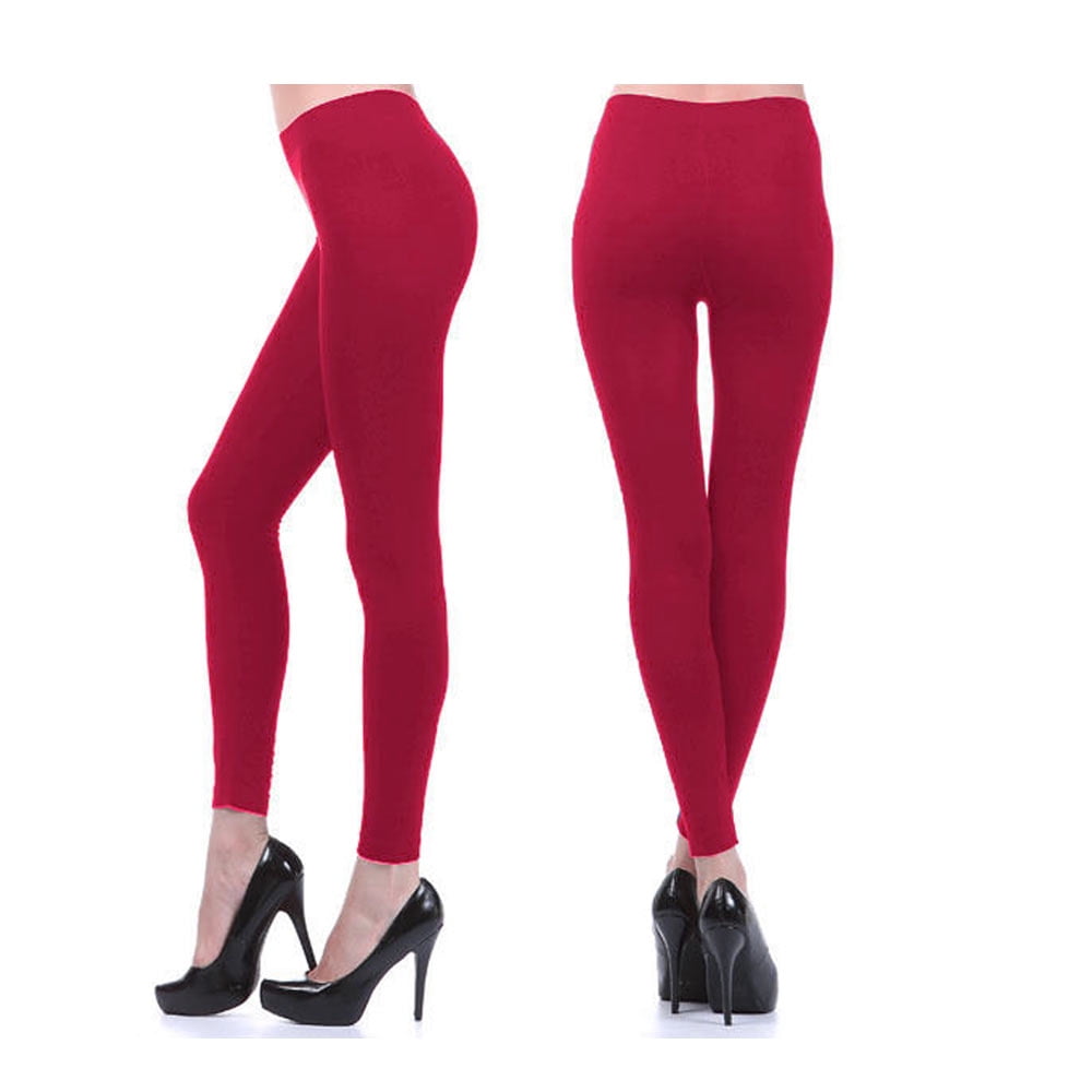 Wine Red Women's Capri Leggings, Knee-Length Polyester Capris Tights-Made  in USA (US Size: XS-2XL)