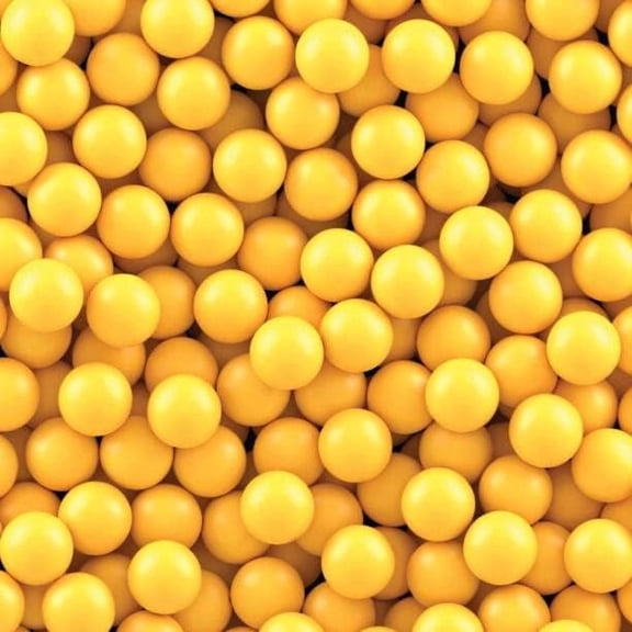 Seamless 500 Count X 0.43 Cal. Yellow PVC/Nylon Riot Balls Self Defense Less Lethal Practice Paintball
