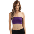 thumbnail image 1 of Seamless 7 inch Solid Bandeau Bra Tube Top One Size 92% NYLON 8% SPANDEX (One-Size, Purple), One-Size, Purple, 1 of 1