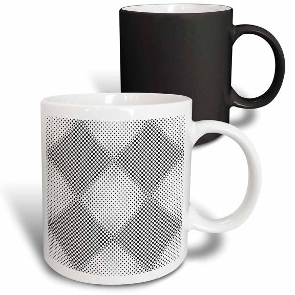 3drose, Seamless Abstract Monochrome Geometrical Dot Pattern Background Design, 11oz Magic Transforming Mug