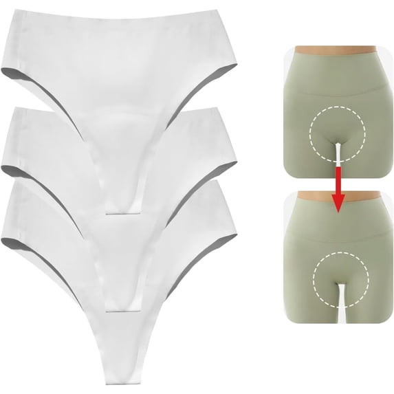 Seamless thong underwear, anti‑wedgie no camel toe comfy intimates for women, assorted colors, 3 pack