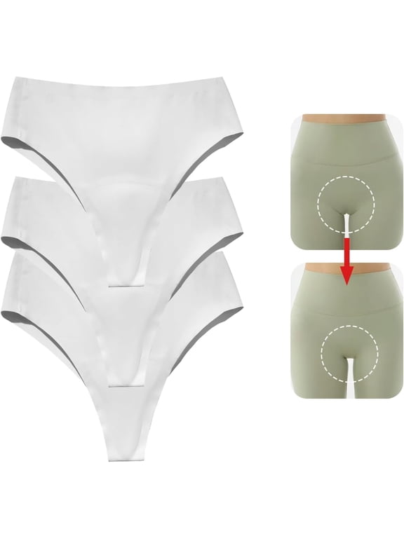 Seamless Anti-Wedgie Thong for Women, Invisible No Camel Toe Underwear, Comfortable Front Coverage Protective Intimates